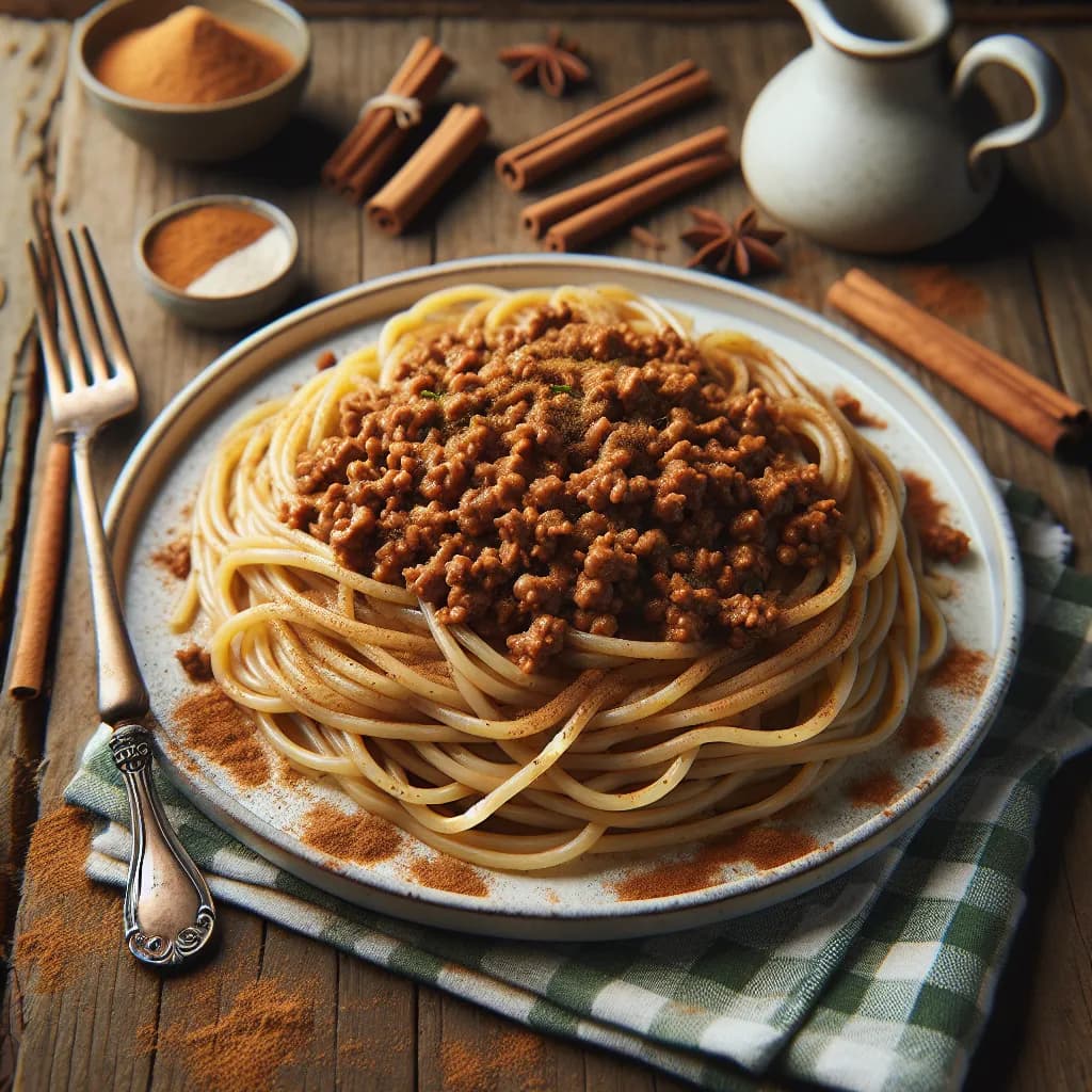 Cinnamon Pork Spaghetti