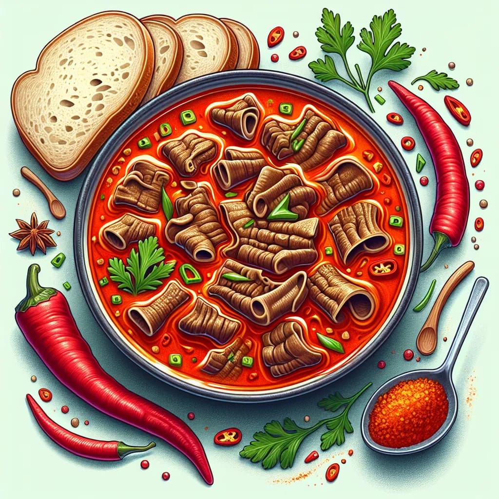Ciorbă de tripa de vacă piccante