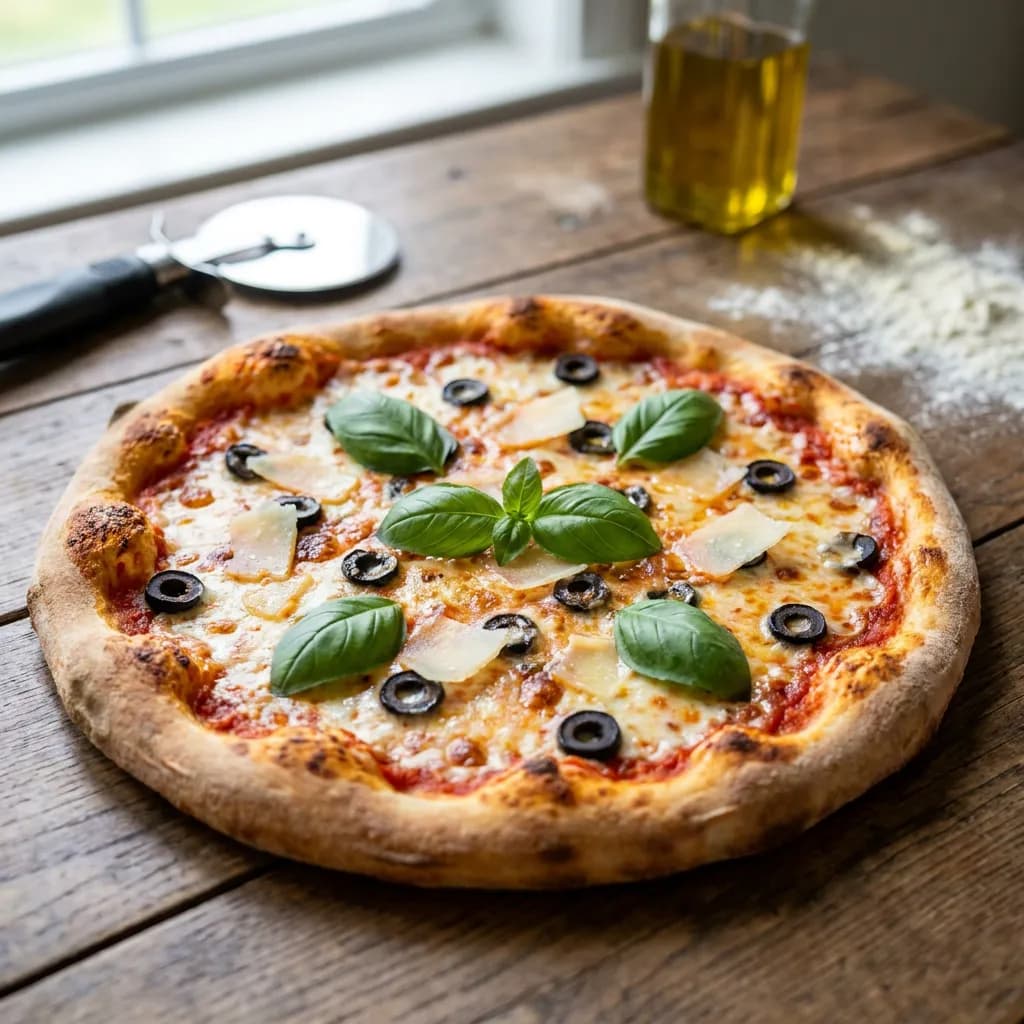 Classic Black Olive and Mozzarella Pizza