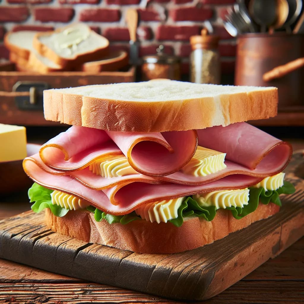 Classic Butter and Ham Sandwich
