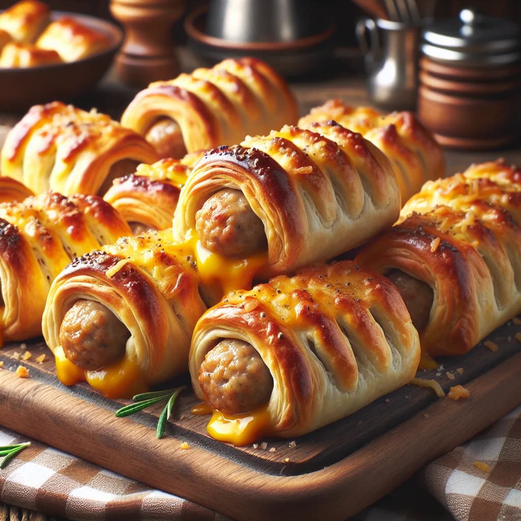 Classic Cheesy Sausage Rolls