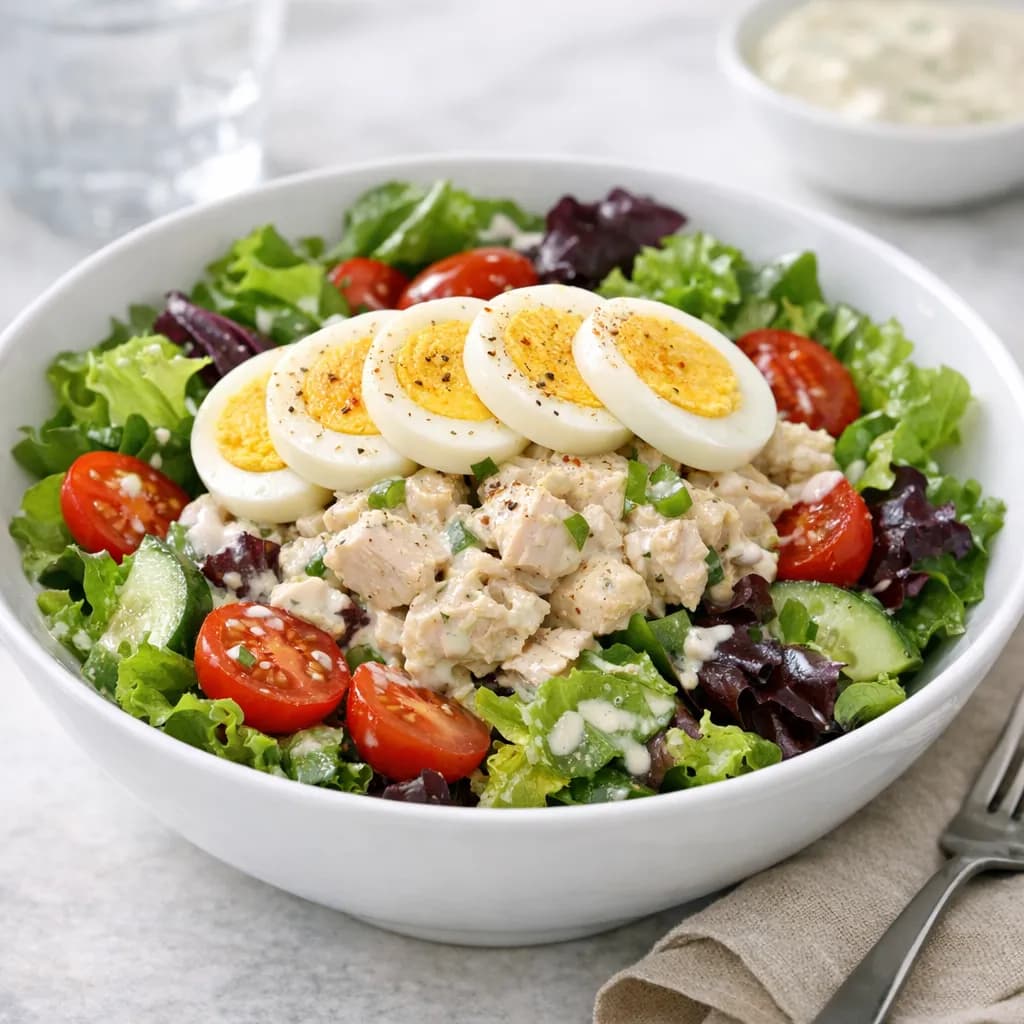 Classic Chicken Salad with Egg Topping