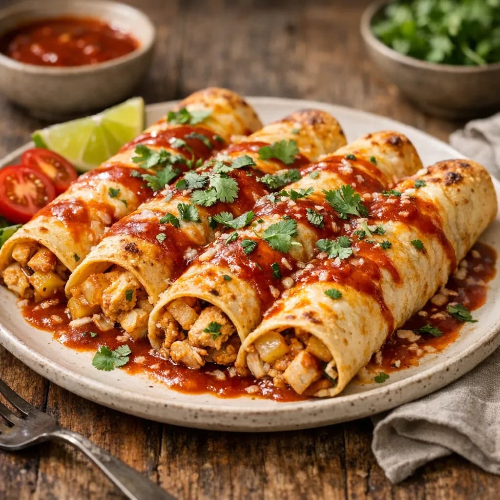 Classic Chicken and Potato Enchiladas