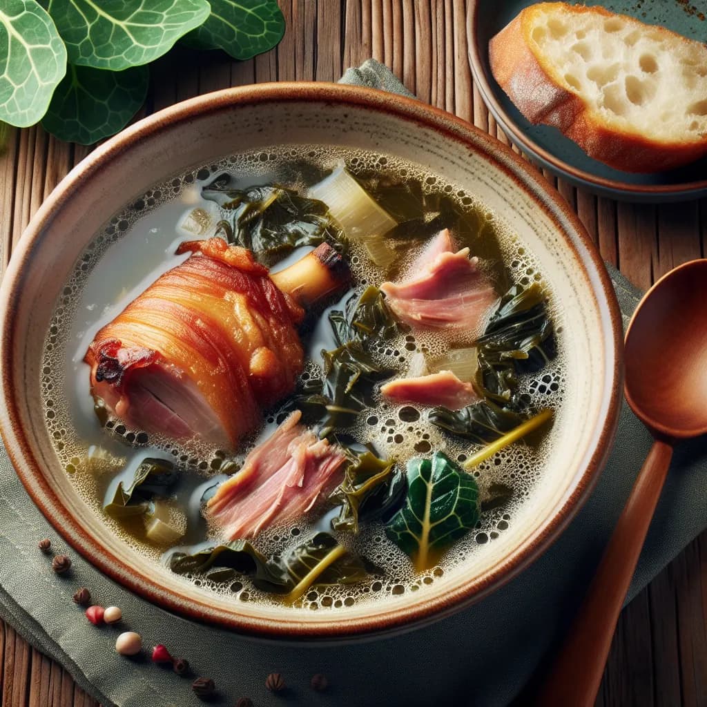 Classic Collard Green and Ham Hock Soup