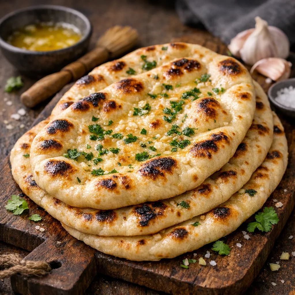 Classic Garlic Naan Bread