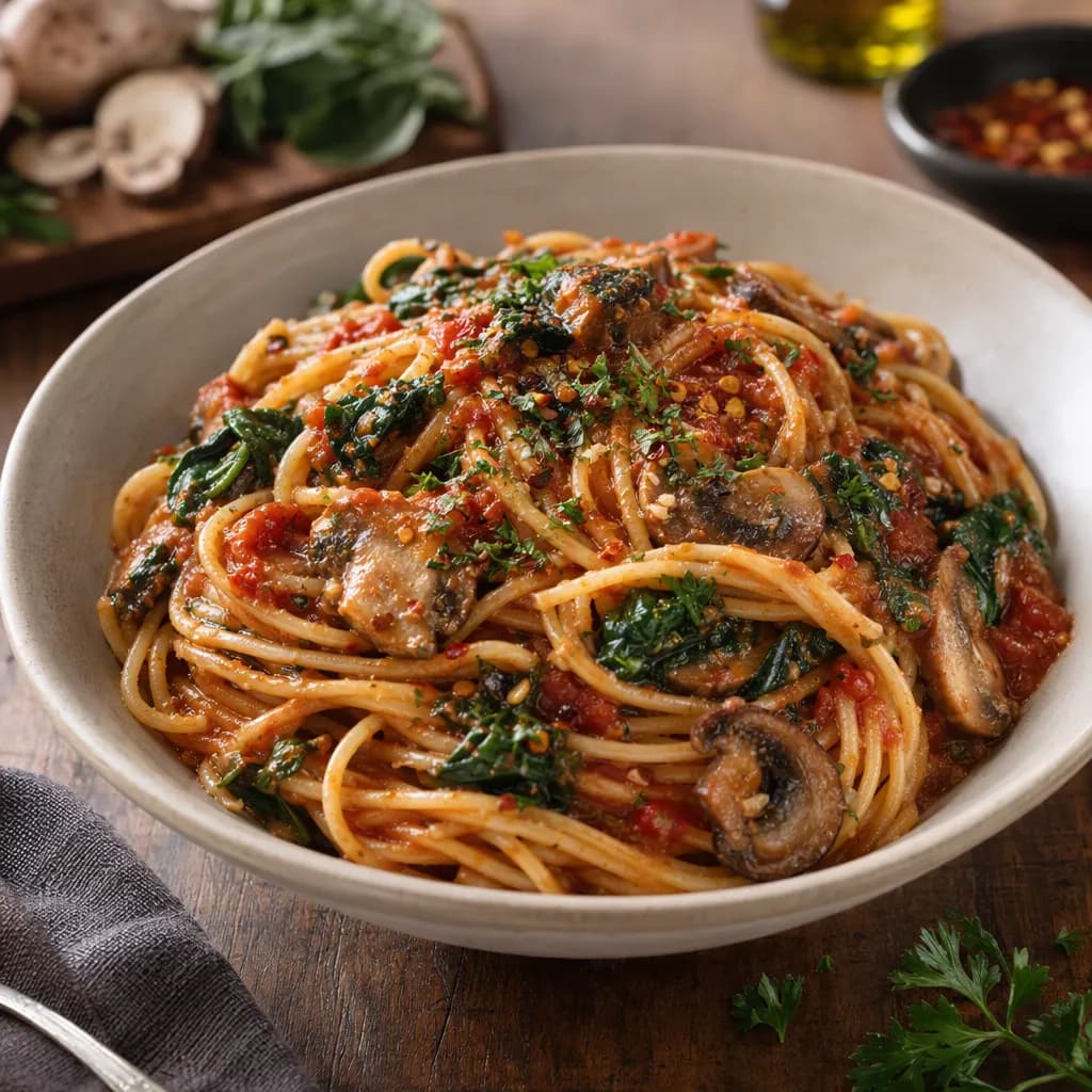 Classic Mushroom Prego Spaghetti