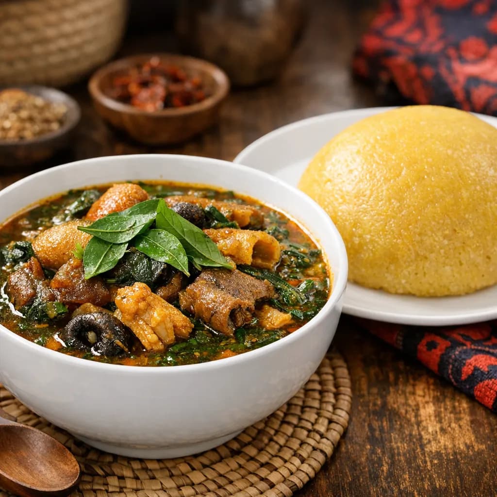 Classic Oha Soup with Eba