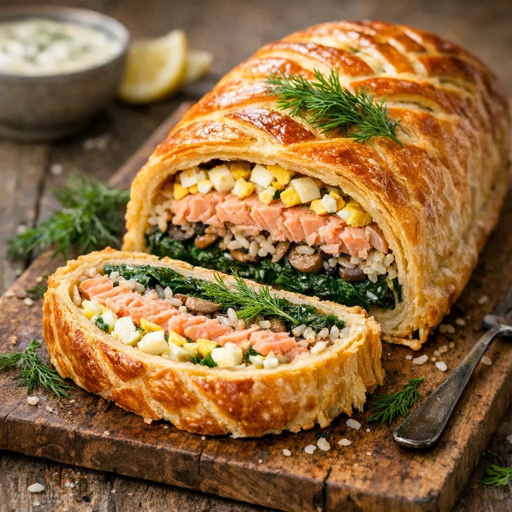 Classic Salmon Coulibiac