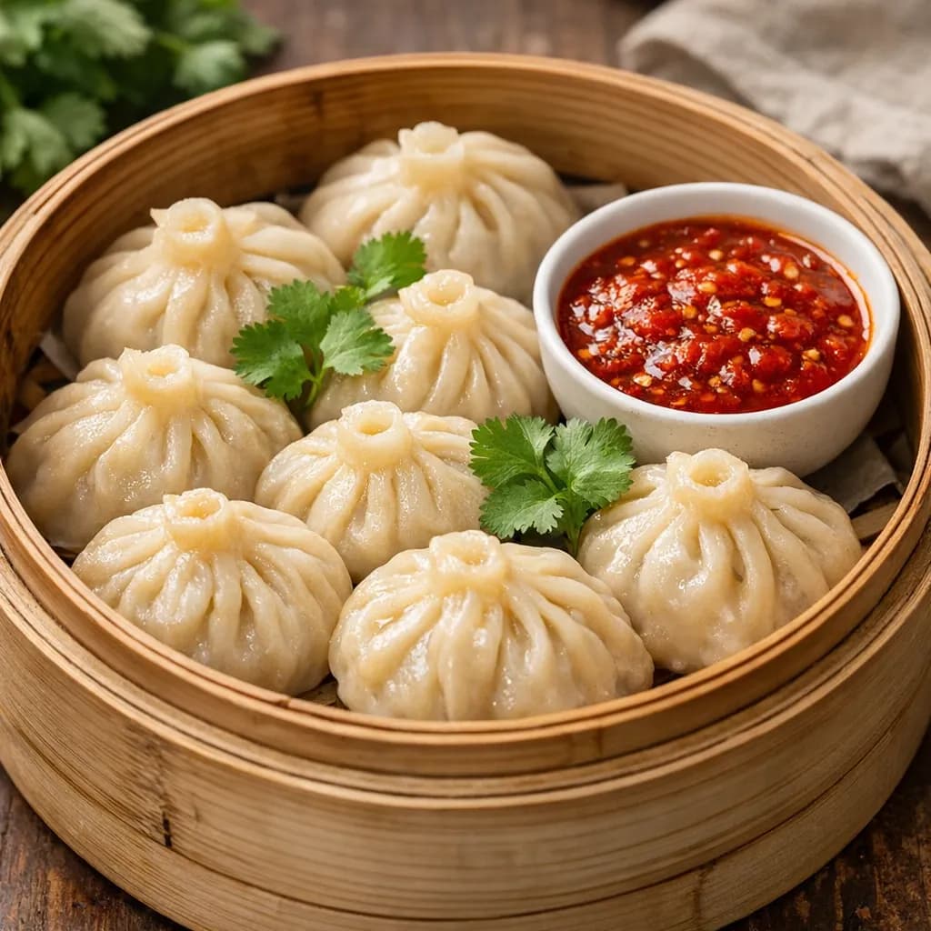 Classic Steamed Chicken Momos