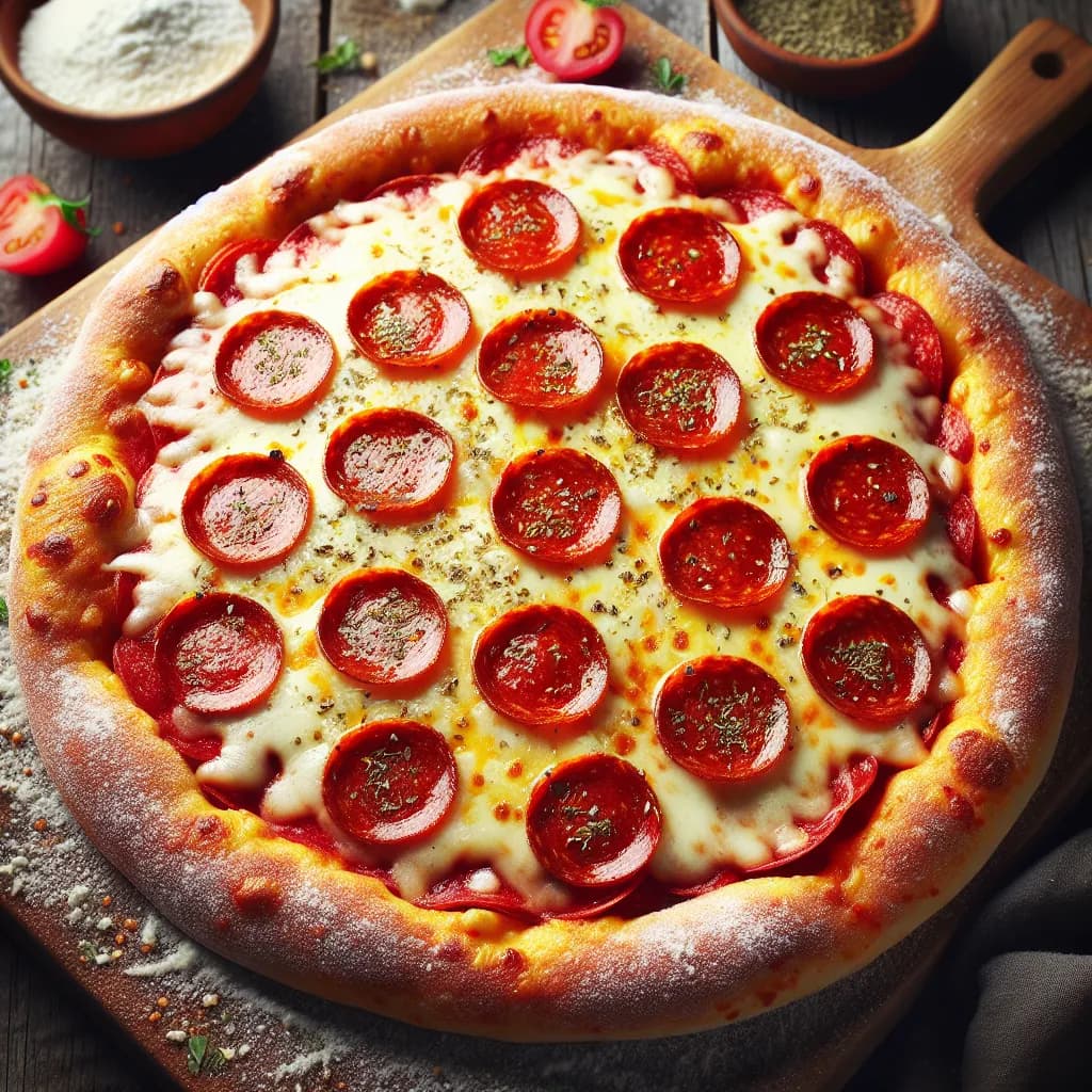 Coconut Flour Pepperoni Pizza
