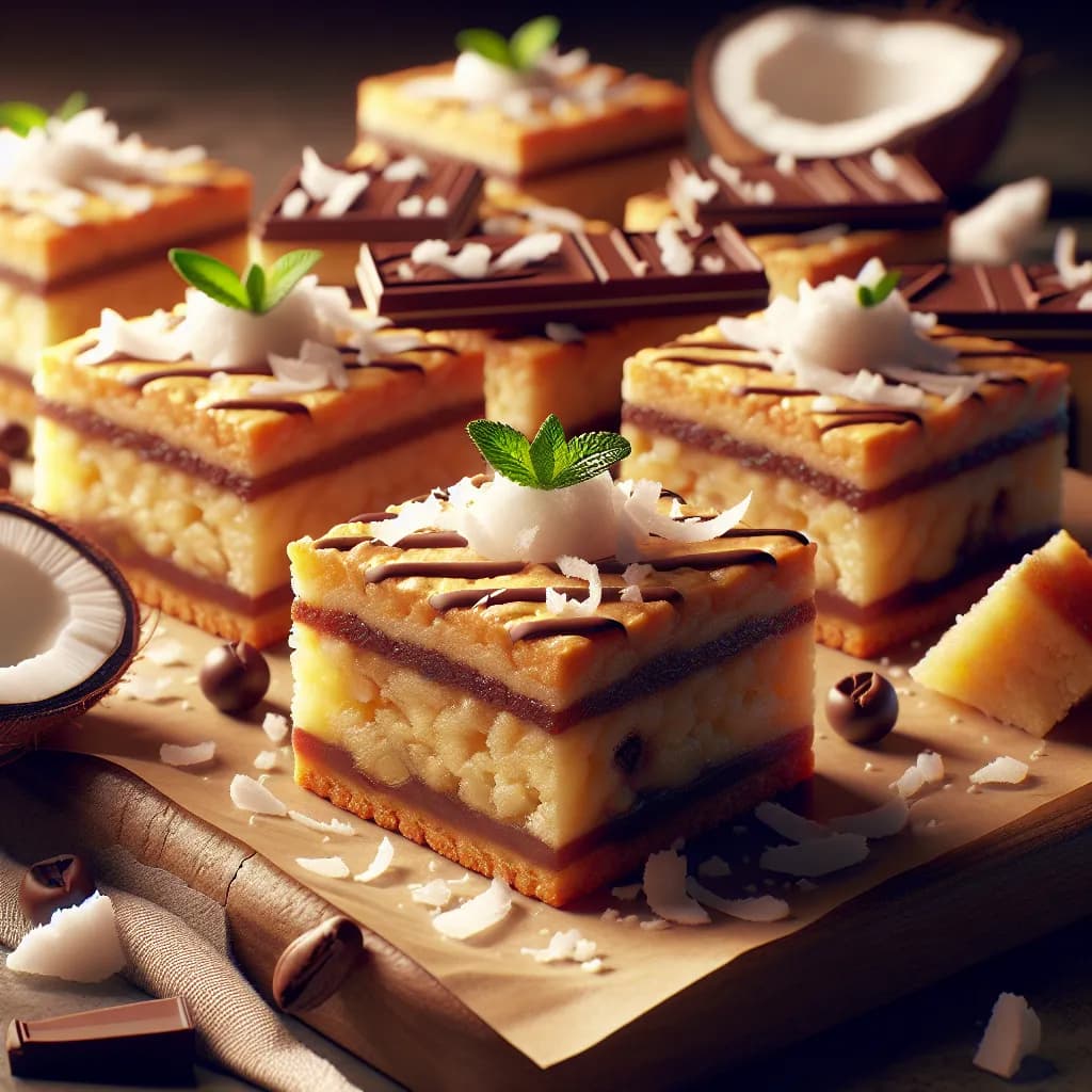 Coconut Rum Blondie Bars