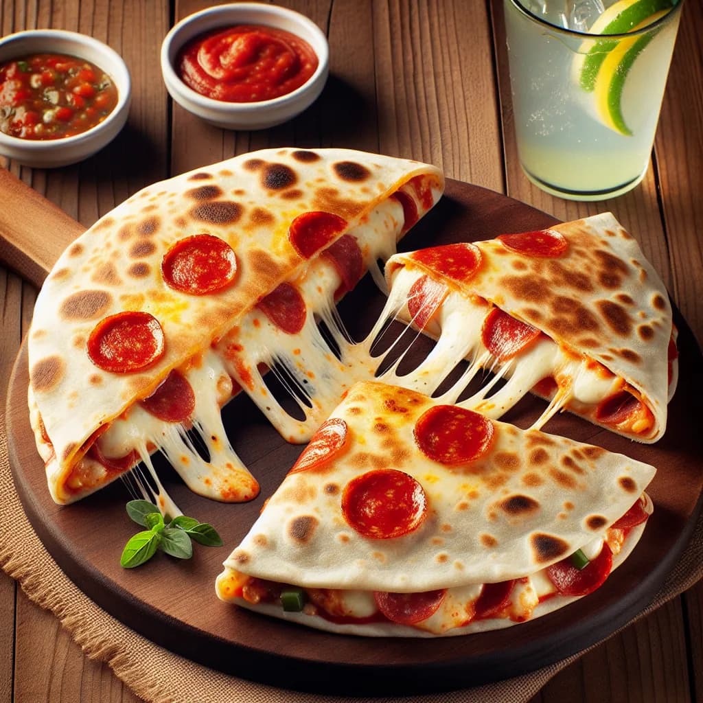 Cold Pizza Quesadilla
