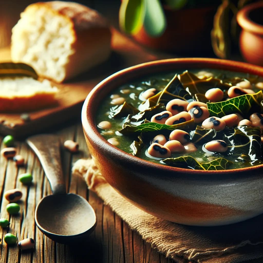 Collard Greens and Black-Eyed Peas Soup