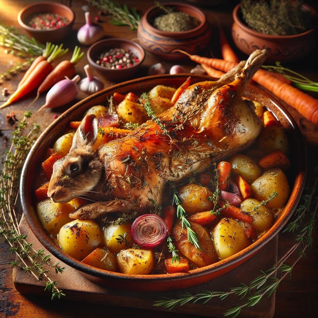 Coniglio al Forno con Erbe Aromatiche