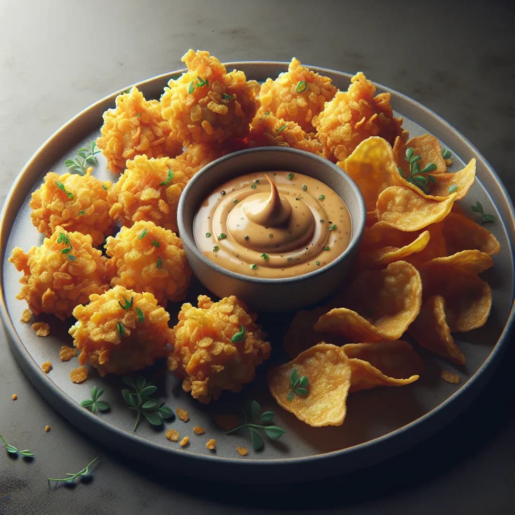 Cornflakes Crusted Chicken Fried Momos