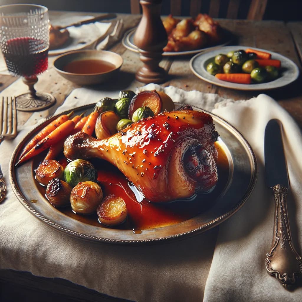 Cosciotto di Pollo Glassato al Miele