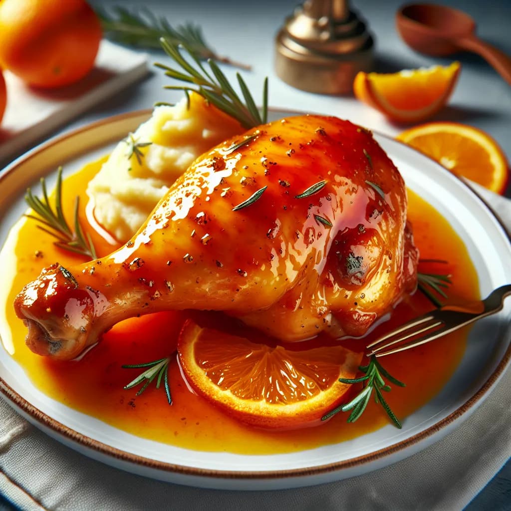 Cosciotto di Pollo Glassato all'Arancia