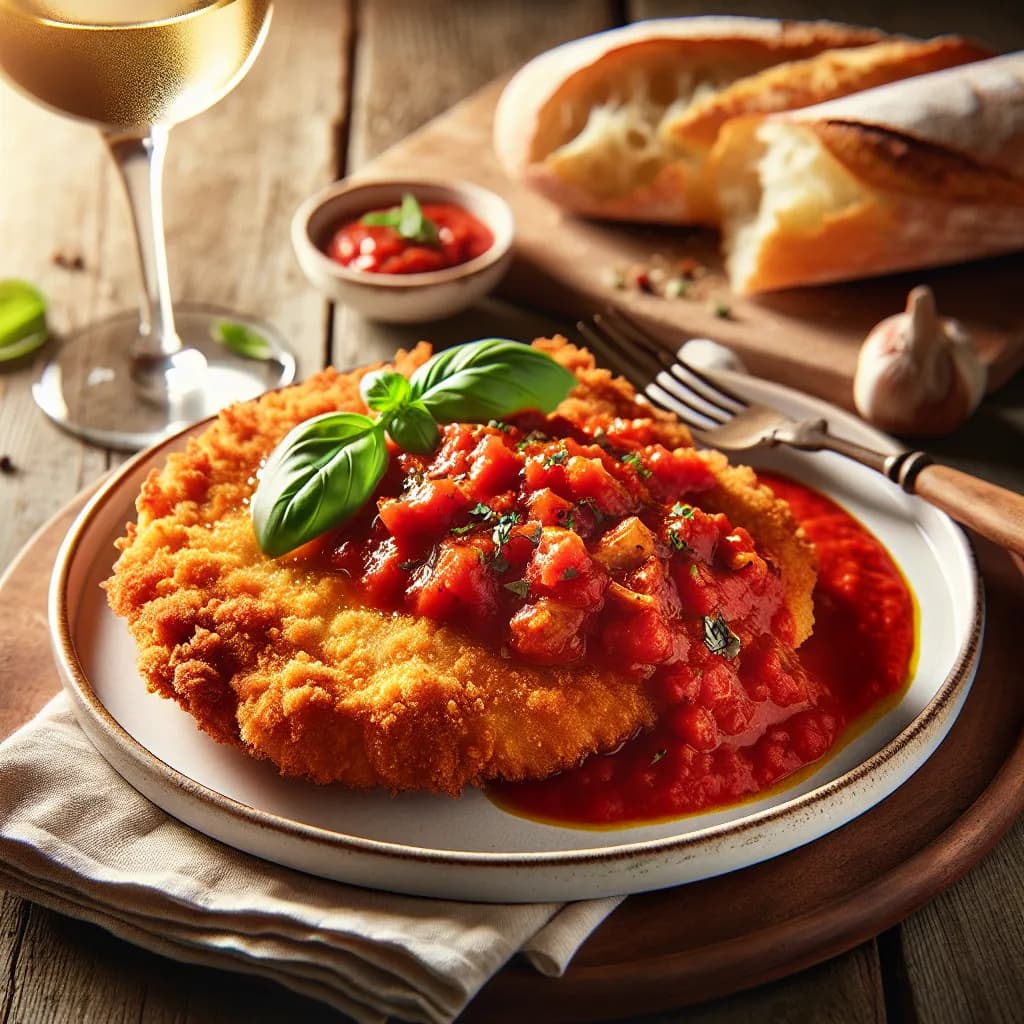 Cotoletta di Pollo con Salsa di Pomodoro