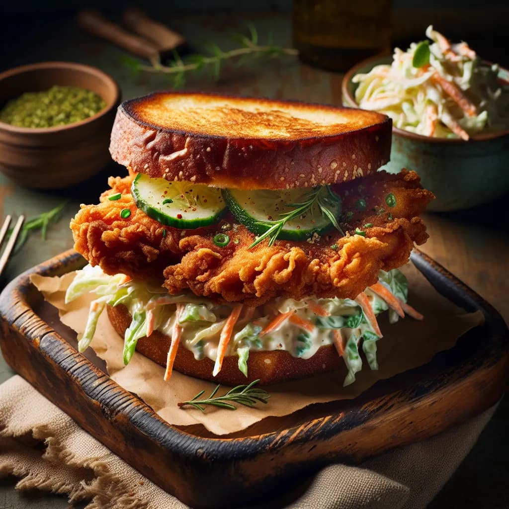 Country Fried Chicken Sandwich with Coleslaw