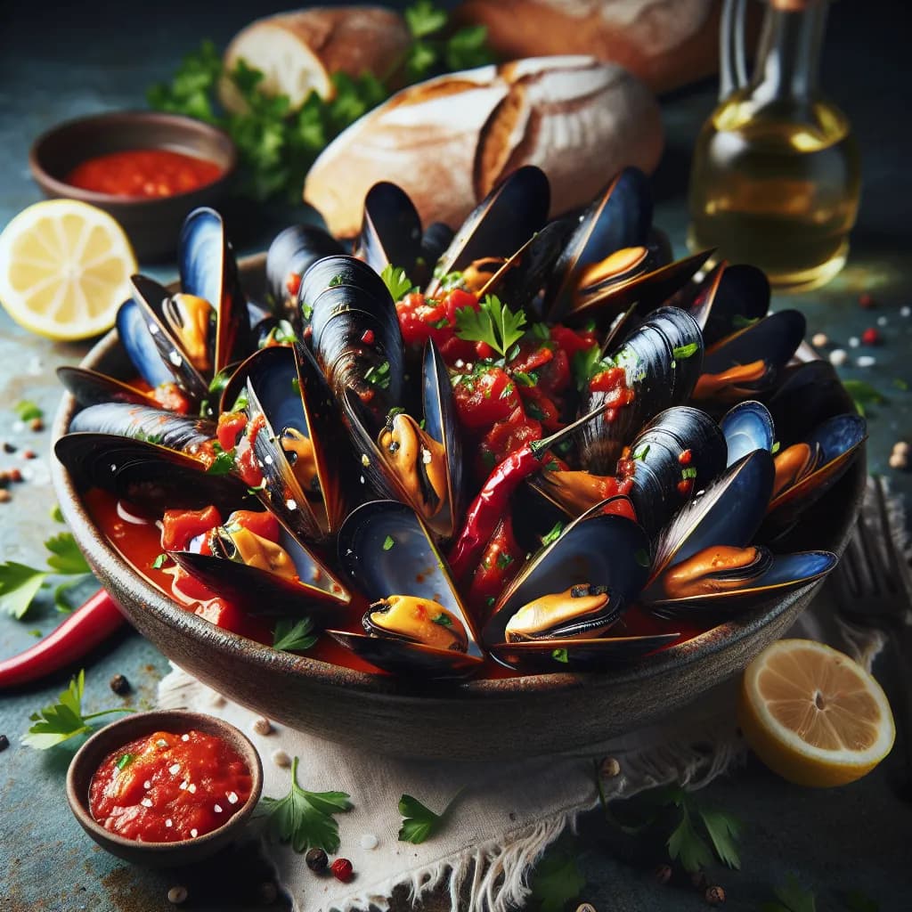Cozze al Peperoncino e Vino Bianco