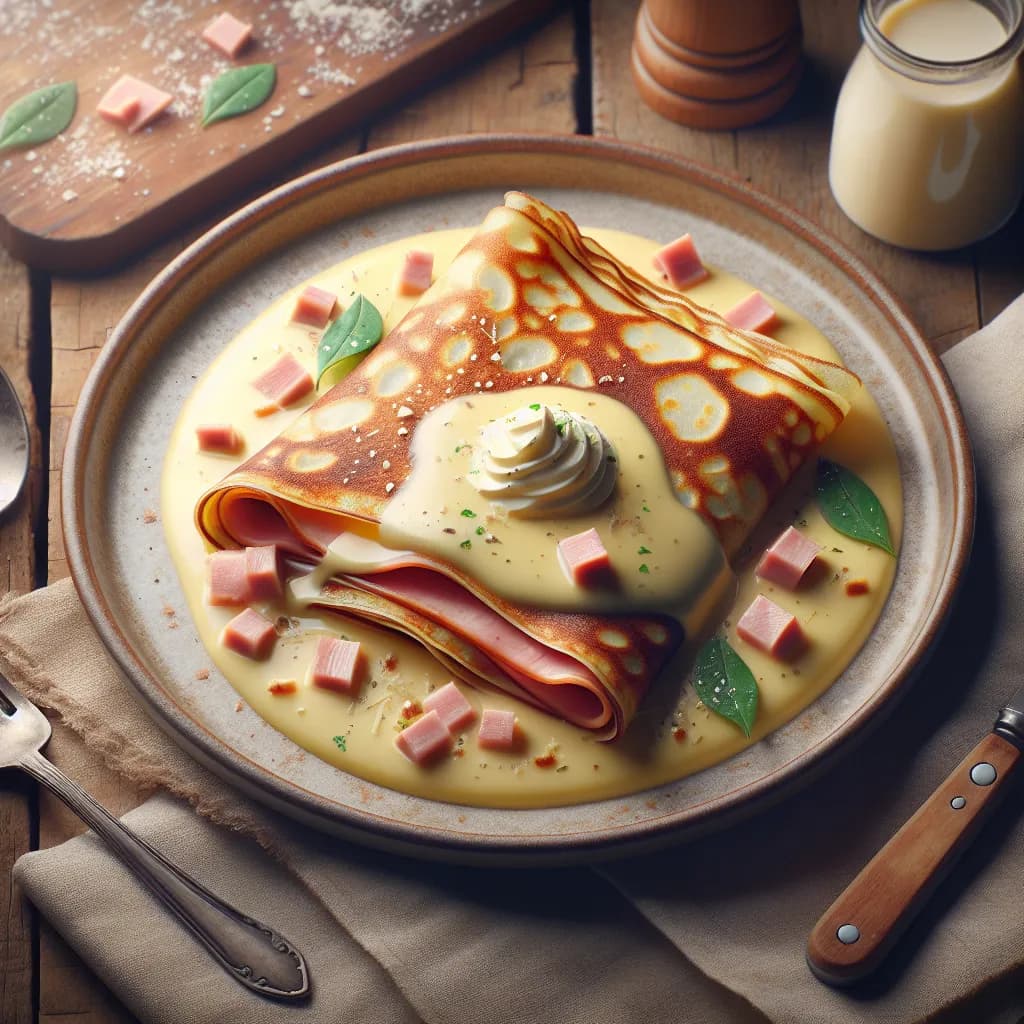 Crêpes au jambon et fromage