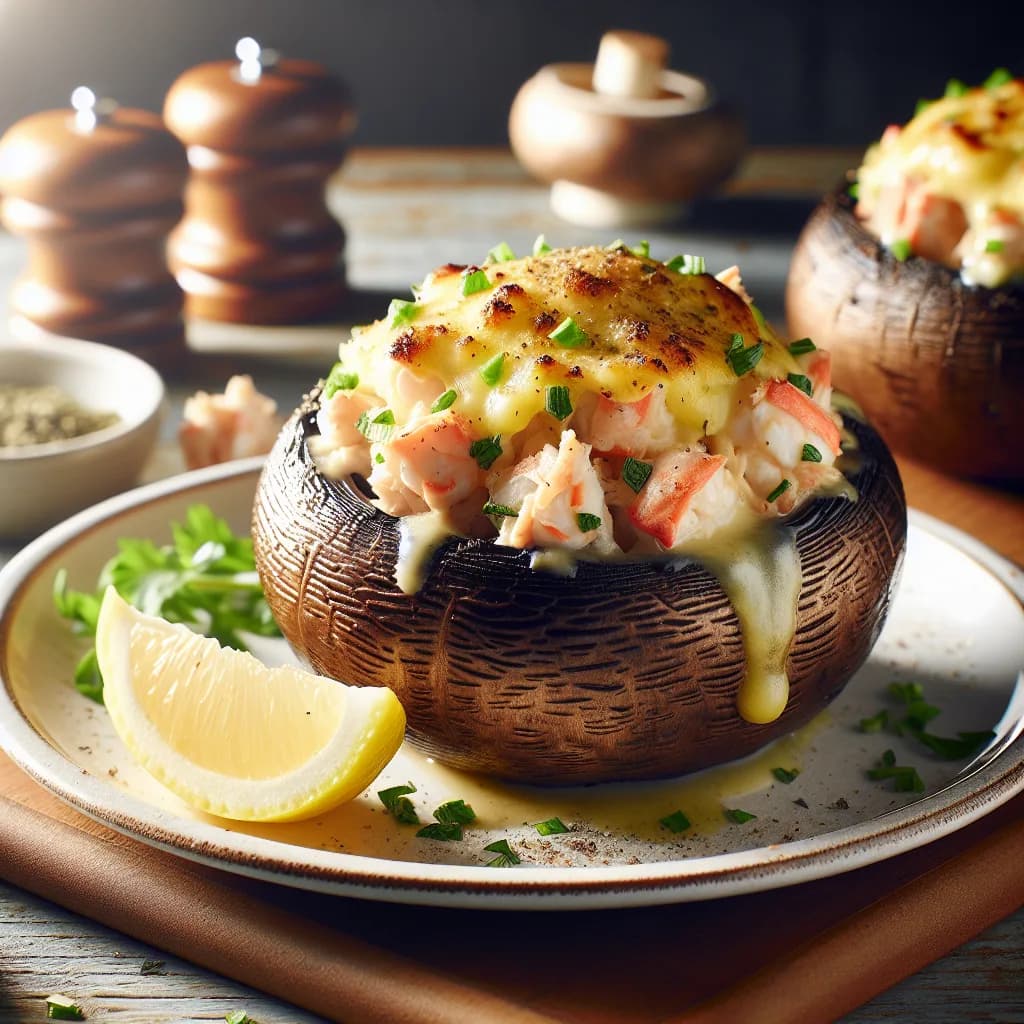 Crab Stuffed Portobello Mushrooms