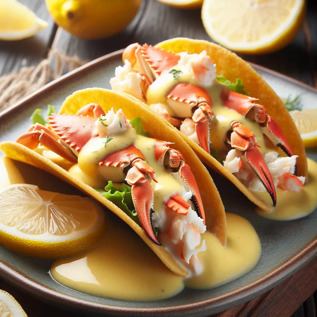 Crab and Lemon Cream Tacos