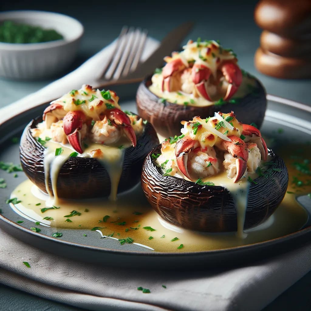 Crab-Stuffed Portobello Caps