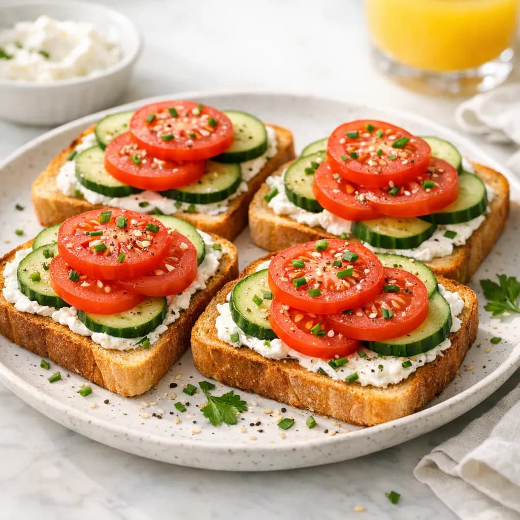 Cream Cheese & Veggie Toasts