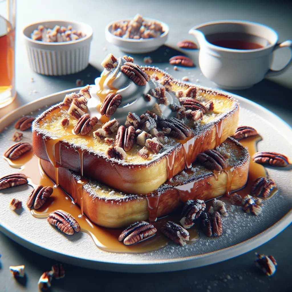 Cream Cheese and Pecan Brioche French Toast