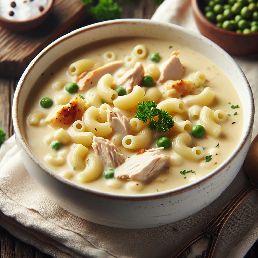 Creamy Chicken Macaroni Soup