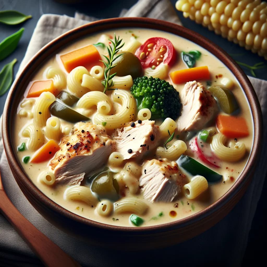 Creamy Chicken Macaroni Soup