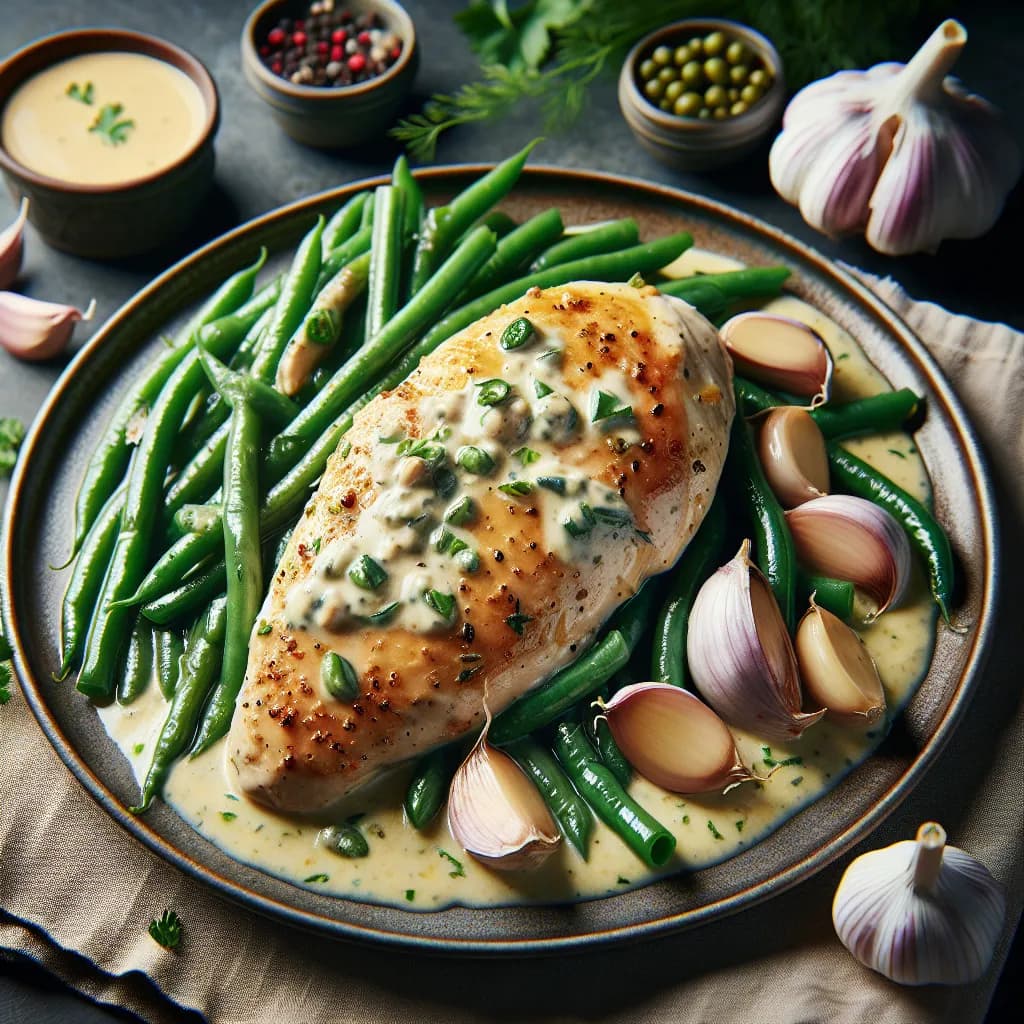 Creamy Garlic Chicken with Green Beans