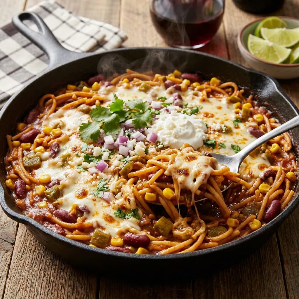Creamy Gaucho Tamale Noodle Skillet