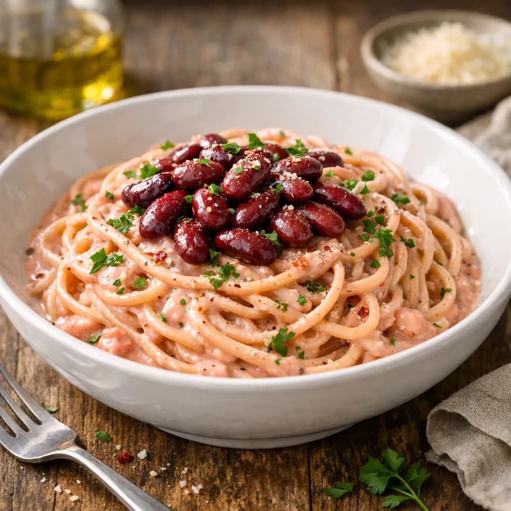 Creamy Kidney Bean Spaghetti