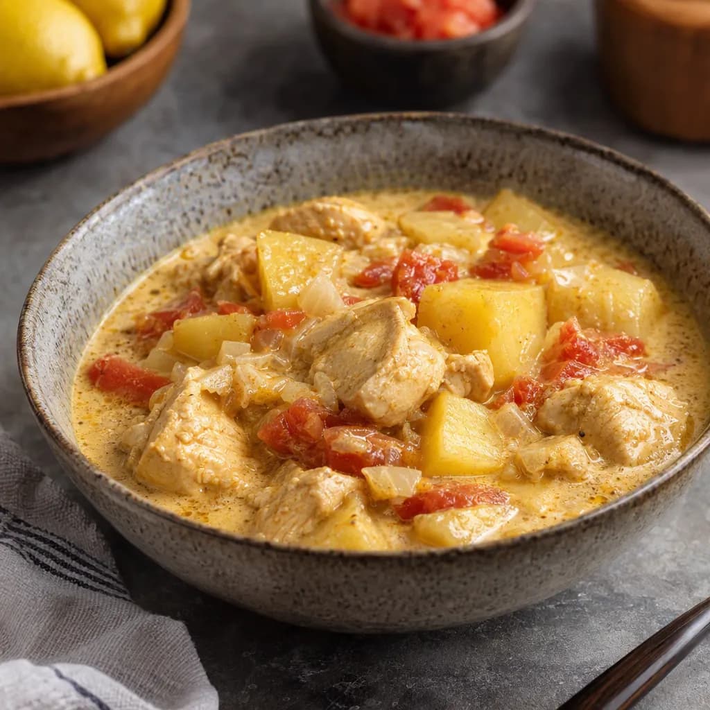 Creamy Lemon Coconut Chicken and Potato Stew