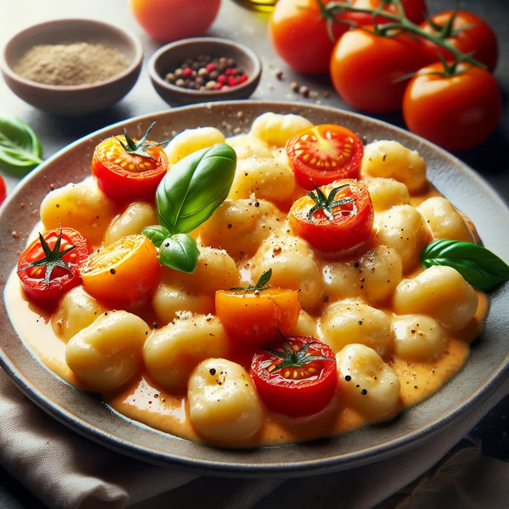 Cremige Käse-Gnocchi mit Tomaten