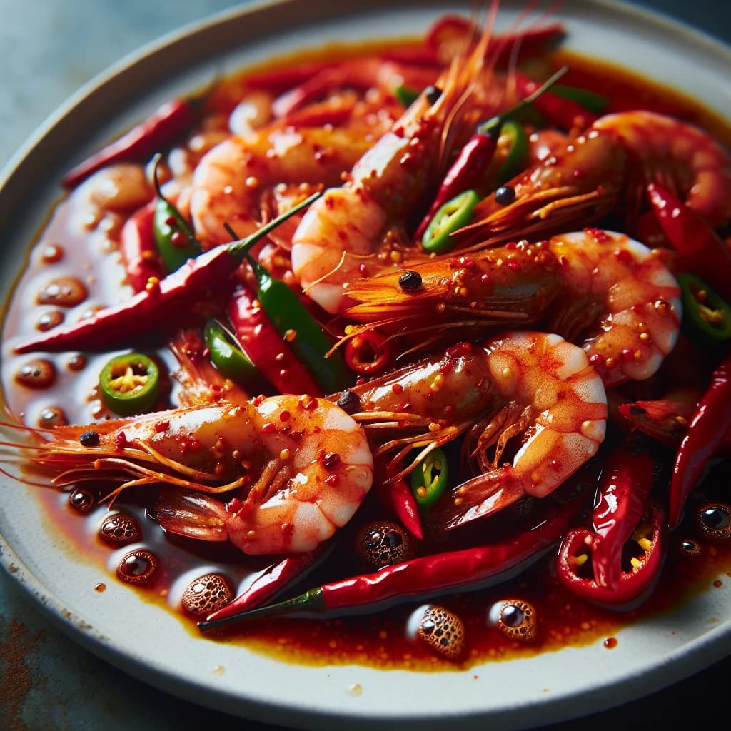 Crevettes Sautées au Piment Fort