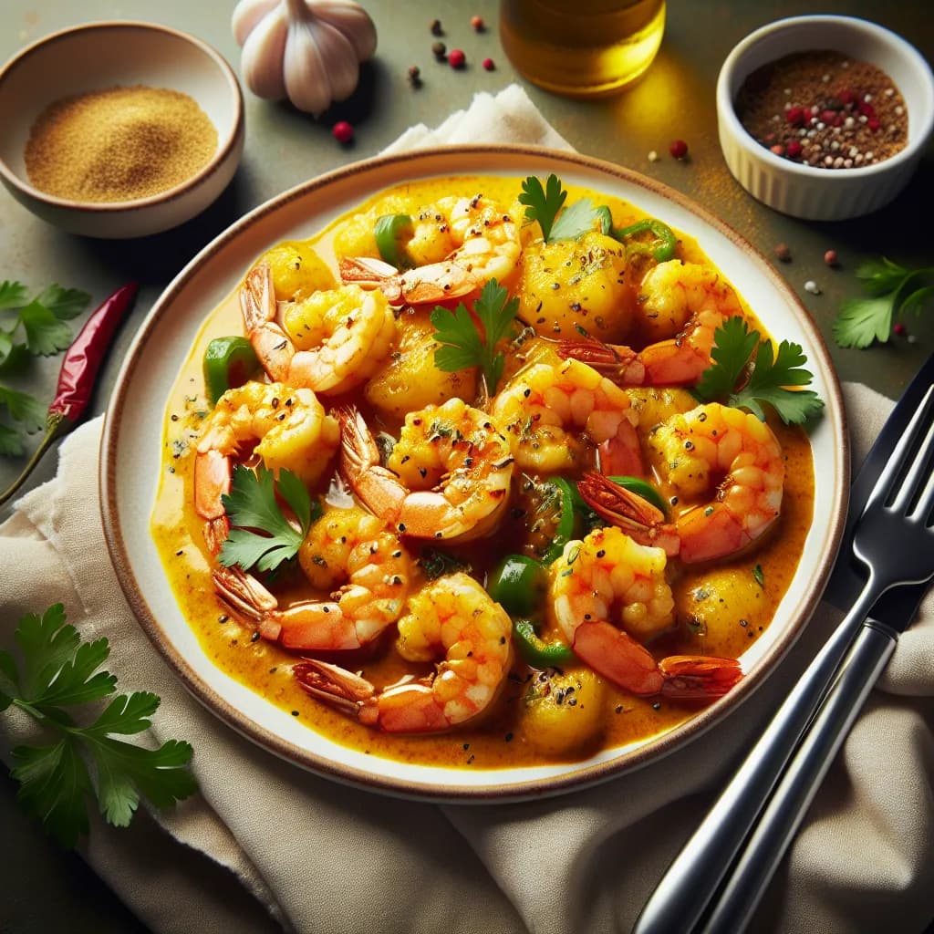 Crevettes sautées au curry