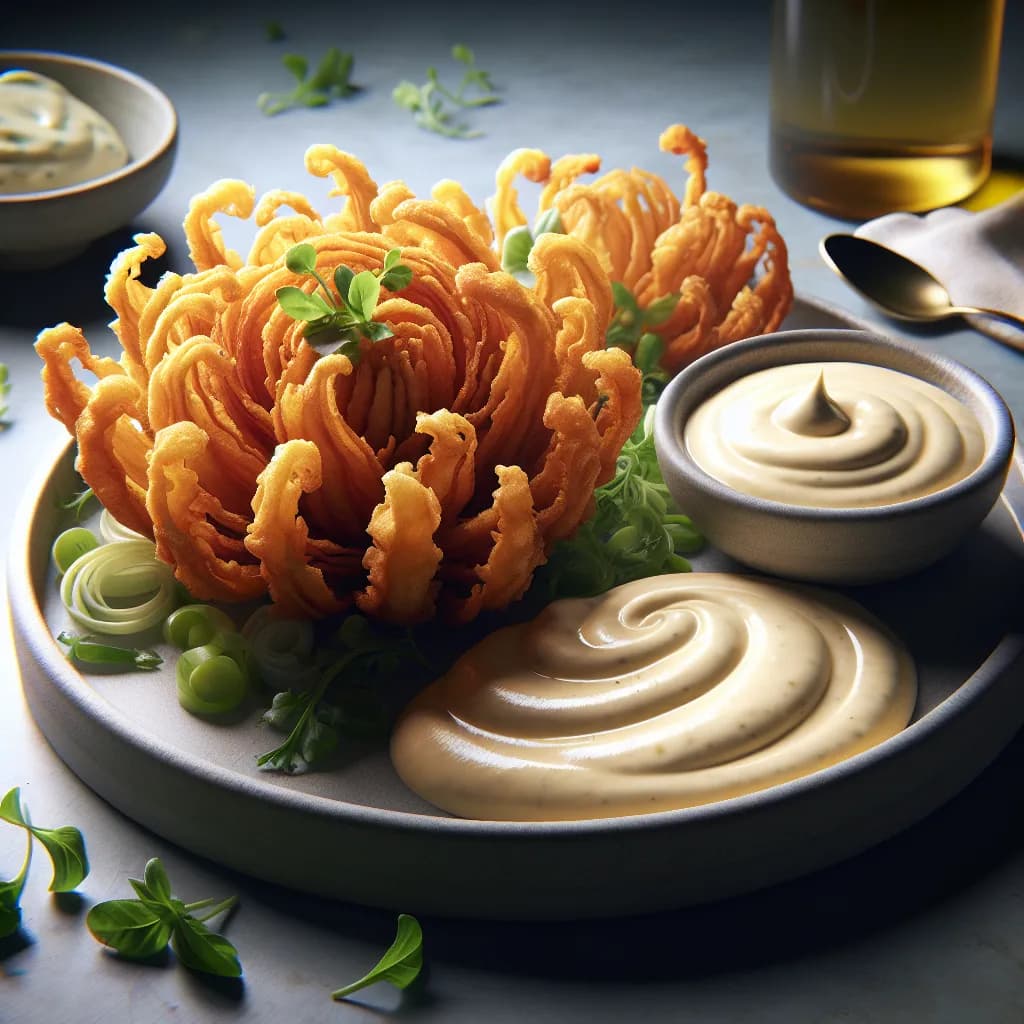Crispy Blooming Onion with Vegan Aioli