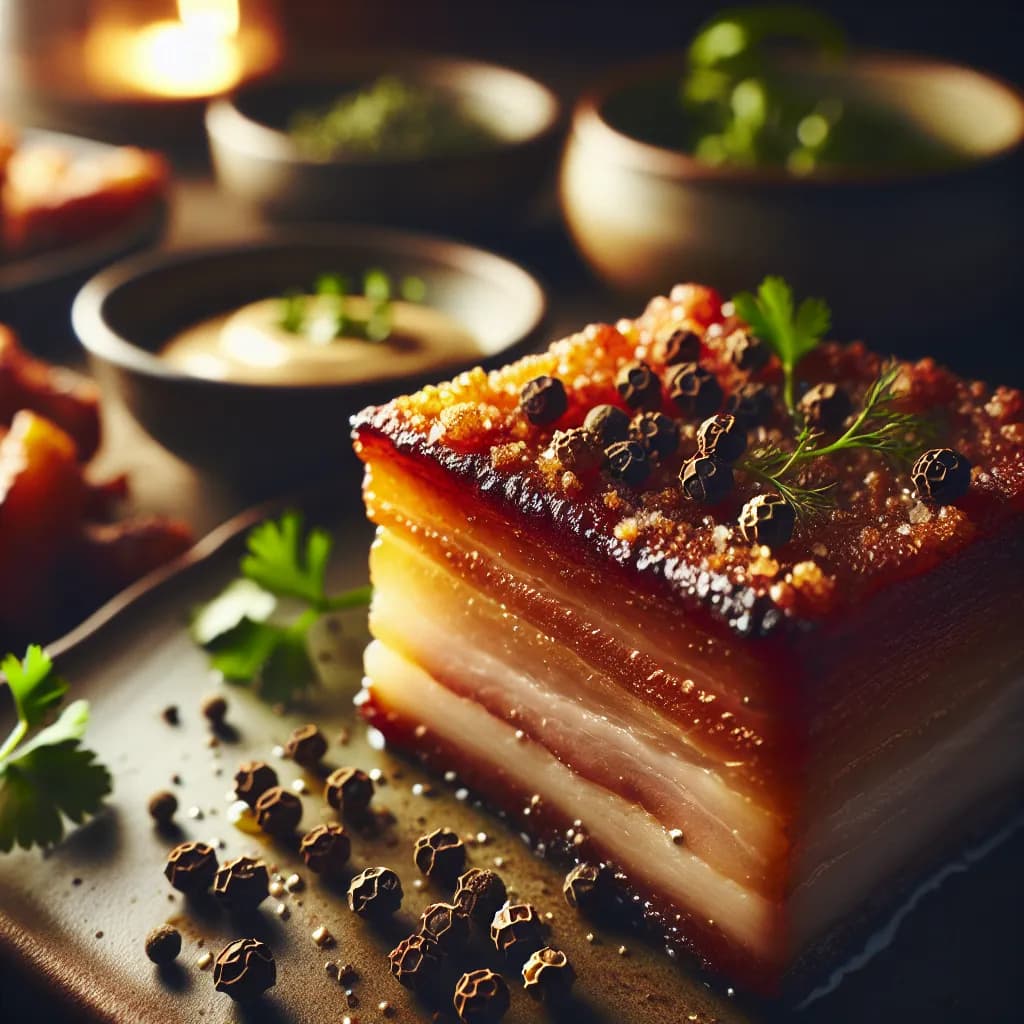 Crispy Pork Belly with Black Pepper