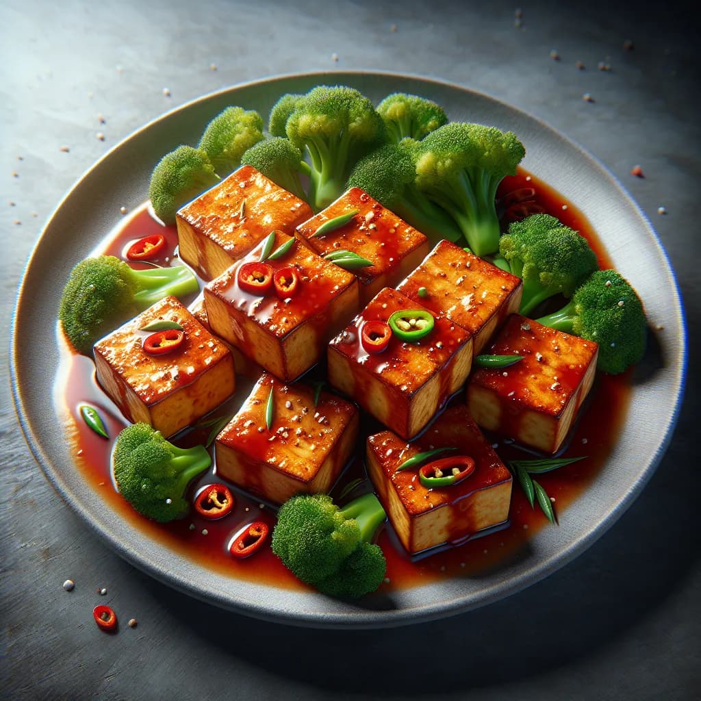 Crispy Sweet Chili Tofu with Broccoli