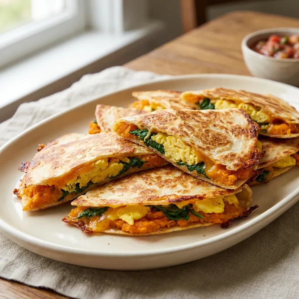 Crispy Sweet Potato Breakfast Quesadillas