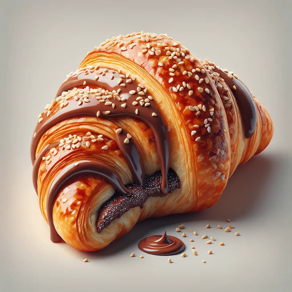 Croissant con Nutella e Semi di Sesamo