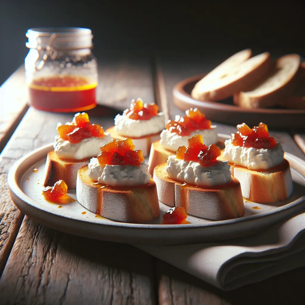 Crostini con Ricotta e Marmellata