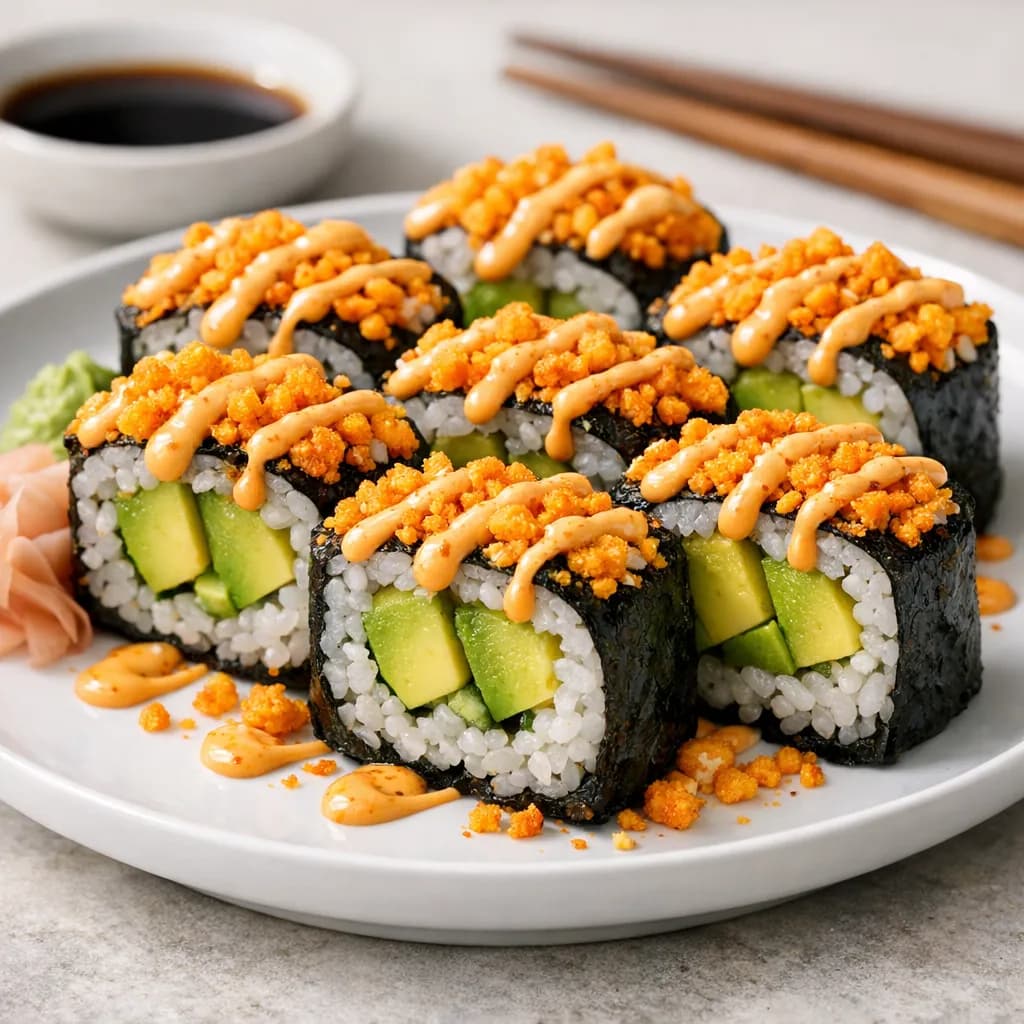 Crunchy Avocado Snack Sushi Rolls