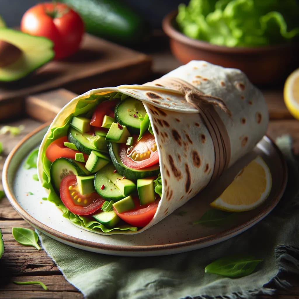 Cucumber Tomato Avocado Wrap