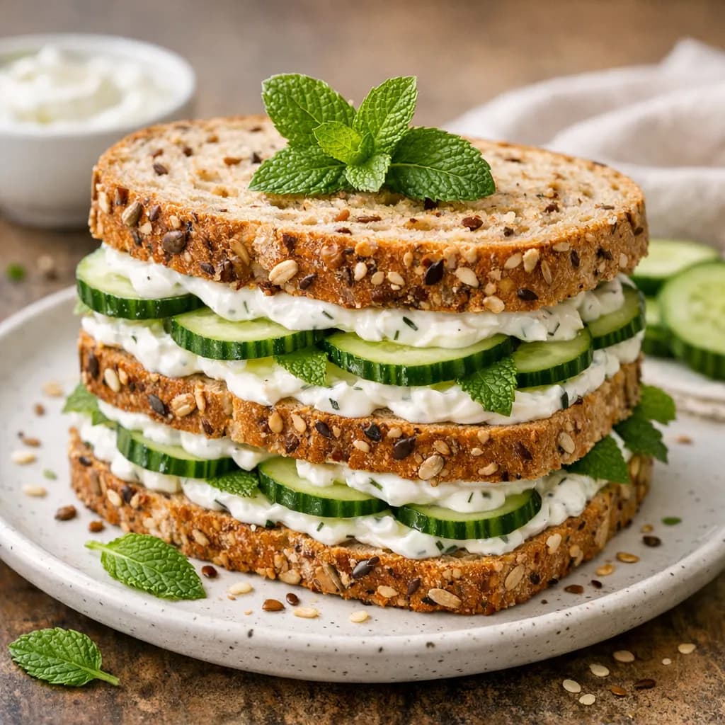 Cucumber Yogurt Bread Sandwich