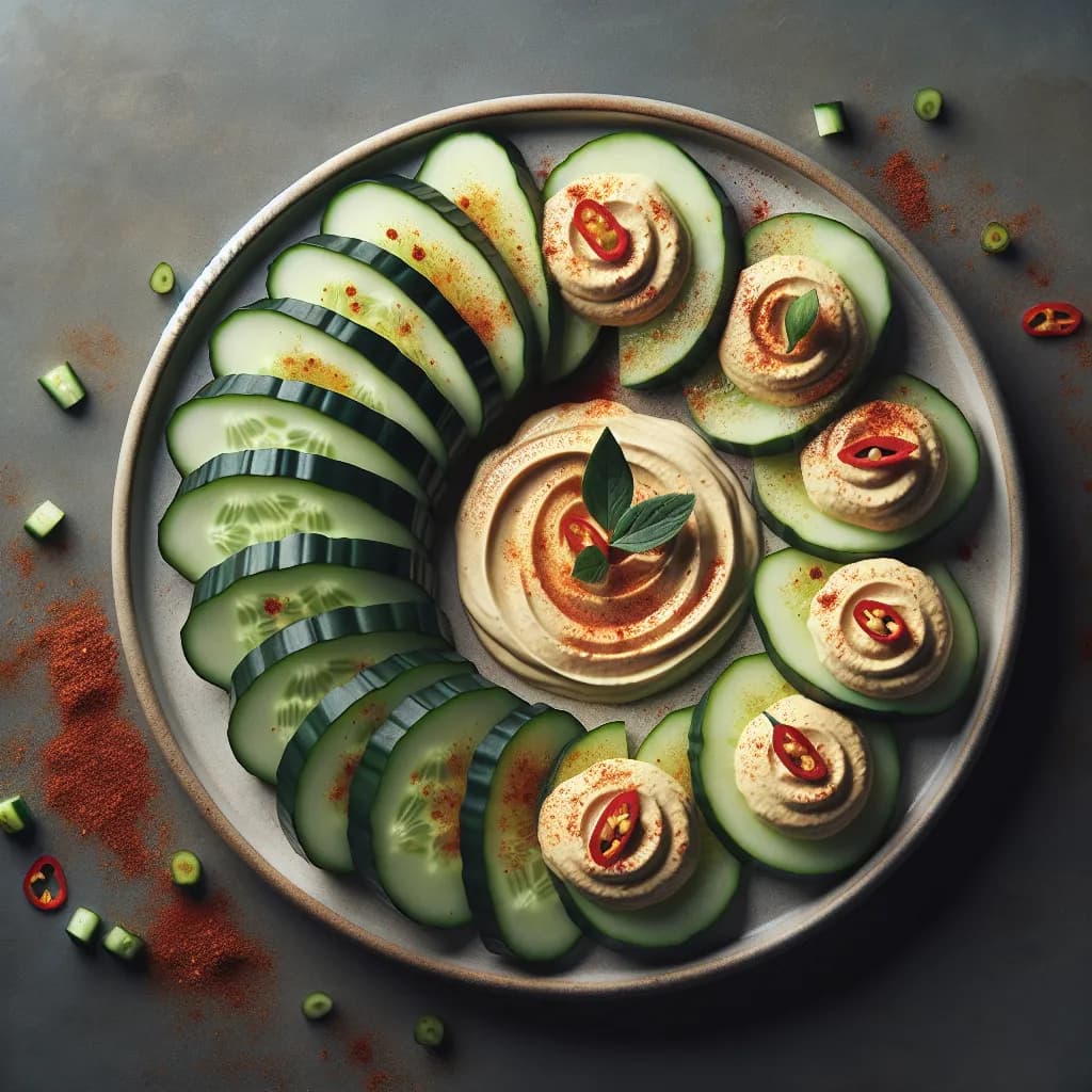 Cucumber and Hummus Bites