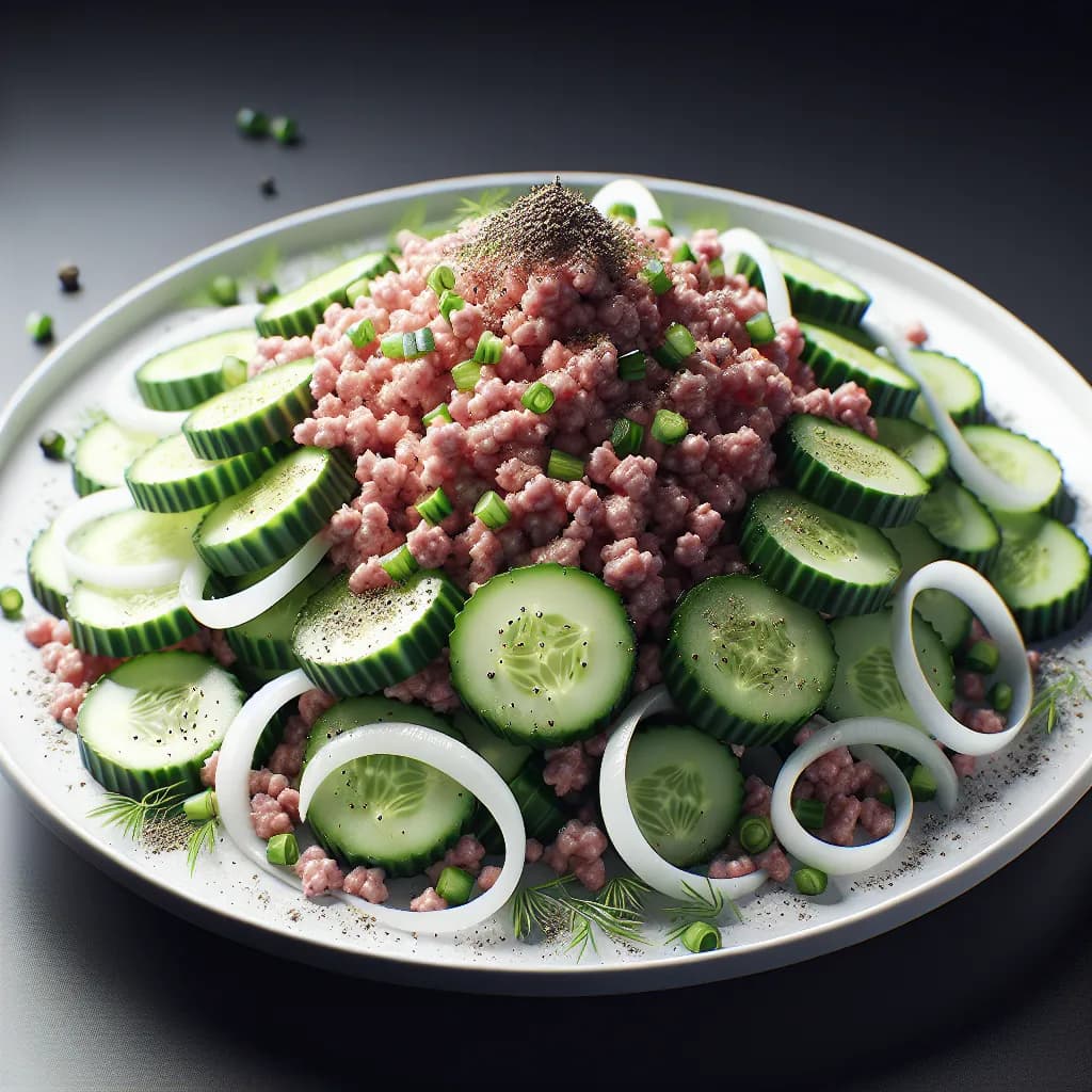 Cucumber and Minced Meat Salad
